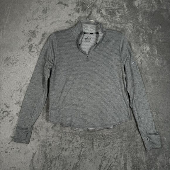 Nike Shirt Womens Large Gray Dri-fit Mock Neck Sweatshirt Casual Running Neutral - Picture 3 of 9